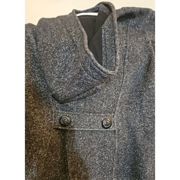 Sebby Womens Toggle Closure Hooded Poly-Blend Coat S Gray Black Made In China - Picture 2 of 9